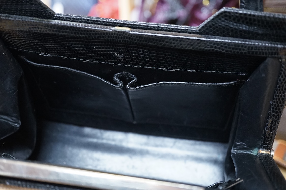 Two 1950's-60's Gucci handbags with one dust bag, largest 26cm wide